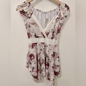 Romantic White Floral Top
